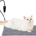 Cat Heating Pad - 11 Adjustable Temperature and 25 Timer Options, Heated Cat Bed Indoor Waterproof with Chew-Resistant Cord for Small Dogs, 17.5x14 Inch