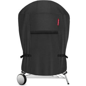 Porch Shield Outdoor Charcoal Kamado Joe Grill Cover Waterproof 600D Rond Smoker Cover Fits 22-24 inch Big Green Egg Char-Griller Char-Broil and Most Kettle Grill 36" Dia x 45" H, Black