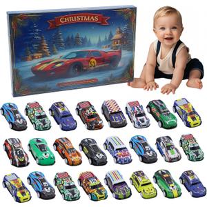 HousesAid Advent Calendar 2025-24 Days Pull-Back Alloy Cars Christmas Countdown Calendar,Stocking Stuffer for Boys&Girls,24 Days Toy Cars Kids Christmas Countdown Advent Calendar