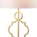 JONATHAN Y JYL3026A July 31" Metal LED Table Lamp Modern Contemporary Bedside Desk Nightstand Lamp for Bedroom Living Room Office College Bookcase LED Bulb Included, Gold/White