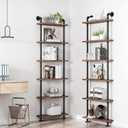 Industrial Pipe Bookshelves Rustic Wood Ladder Bookshelf, Industrial Pipe Shelf for Living Room Decor and Storage,Bookcase(Only One Shelf)