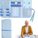 Preboun Fidget Blanket for Dementia Calming Comforting Dementia Activities Sensory Busy Blanket Gifts for Christmas Adults Seniors Elderly Alzheimers Autism, 20 x 12 Inches