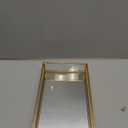 HighFree Rectangle Gold Mirror Tray, Decorative Glass Mirrored Vanity Tray for Perfume, Cosmetics, Makeup, Trinket, Jewelry (11.8x7.9x2)