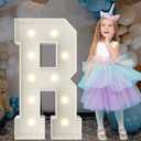 3FT Marquee Light Up Letters, Large Marquee Letters, Pre-cut Foam Board Letter R for Engagement Wedding Graduation Prom 2026 Decorations Birthday Party Backdrop Decor, Balloon Arch Kit