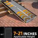 VNN Portable Wheelchair Ramp 7FT, Black Seamless Non-Slip Aluminum Ramps for Wheelchairs for Home, Handicap Wheelchair Ramps for Home Steps, Aluminum Loading Dock Plates