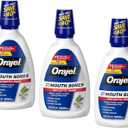 Orajel Nonseptic Mouth Sore Rinse 16oz, Soothing Mint Flavor, Provides Pain Relief, Promotes Healing, 3-Pack