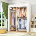 ULIFHOME F7C Medium Clothes Rack with Cover, 6-Tier Covered Clothing Rack