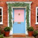 6ft Christmas Norfolk Pine Garland, 2Pcs Artificial Christmas Greenery Garland for Mantel Fireplace Table Wall Stair Window Outdoor Indoor Holiday Decorations 2pcs