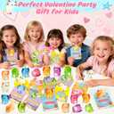 Valentines Day Gifts for Kids School, 24 Packs Axolotl Squishy Toys Bulk with Valentines Day Card for Classroom Exchange Party Favors,Fidget Squishy Toys Slow Rise Squishies for Boys Girls