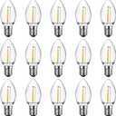 Meconard C7 LED Night Light Bulbs, Shatterproof LED Replacement Bulbs for Window Candles & Chandeliers, E12 Candelabra Base, 0.6 Watt Equivalent to 7Watt Incandescent Bulb, Warm White, 15 Pack