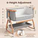 Baby Bassinet Bedside Bassinet, 3 in 1 Rocking Crib, Grey