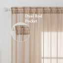 MIULEE 2 Panels Solid Color Sheer Window Curtains Elegant Window Voile Panels/Drapes/Treatment for Bedroom Living Room (54X84 Inches Brown)