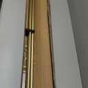Double Curtain Rods with Aluminum End Cap and Full Surround Brackets,1"Front and 5/8" Back Rod,Adjustable between 72 to 144 Inches (6-12 Feet), Brass Double Window Drapery Rod