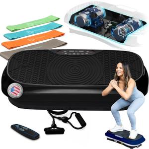 Lifepro Waver Mini Vibration Plate Exercise Machine with Remote & Bands Compact Whole Body Vibrating Plate for Lymphatic Drainage & Muscle Toning Shake Machine with 99 Speed Levels & 10 Presets