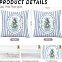 Blue and White Chinoiserie Christmas Tree Pillow Covers 18x18, Preppy Girly Christmas Decor, Coquette Bow Xmas Tree Decorative Throw Pillow Covers for Girls Bedroom Living Room Home (Color 15)