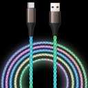 USB C Cable, 6FT Colorful Gradual Light up Type C Charger Fast Charging Led USB Type C Cord Compatible with iPhone 17/17 Pro/16e/16/15 Pro Max,Samsung Galaxy S10 S9 S8 Plus, Note 10 9 8(Multicolored)