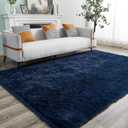 YQQRIGRO Area Rugs for Living Room Bedroom, 5x7 Feet Navy Blue Soft Fluffy Shaggy Rug, Large Indoor Floor Carpet for Kids Girls and Boys, Nursery Rooms Home Dorm Decor Aesthetic
