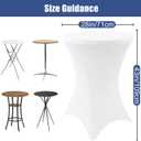 Moosfor Spandex Cocktail Table Covers 4 Pack, Elastic Fitted Stretch Table Cloth, Round High Top Tablecloths for Bar, Party, Pub, Wedding & Banquet (White, 28x43 Inch)