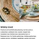 13 Inch Round Woven Plate Placemats Set of 15, Farmhouse Rustic Straw Braided Chargers Place Mats, TwinnekYR Large Boho Cattail Weave Table Mats, for Dining Plates Table Decor Home Wedding Party
