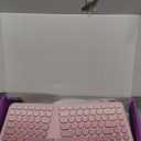 Ergonomic Wireless Keyboard Mouse, Mechanical Gaming Set with Wrist Rest & OTG & Brush Ideal for Windows PC, Home, Office and College Pink