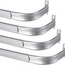 Wesiti 4 Packs Curtain Single Rods Bulk for Windows Adjustable Tension Rod for Door Kitchen Valance Sash Curtains, Bracket and Hardware Included(36-60 Inch,Silver)