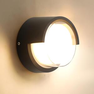 R-YY-BD-012-3K Wall Light Outdoor Modern Wall Sconce Minimalist Style Wall Mount Light Round Outdoor Aluminum Wall Light No Glare high Brightness 3000K Warm Lights Circular Aluminum Wall Light