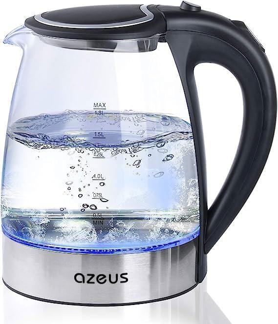 Azeus 1.8L Electric Kettle CX-817 - Fast Boil, Auto Shut-Off, Boil-Dry Protection, 360 Swivel Base - Stainless Steel Water Boiler for Tea, Coffee, and Hot Water