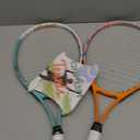 OPPUM 2-Pack 23 Inch Kids Tennis Racket Set with Bag and 2 Balls | Aluminum alloy set with 2 pre-strung racquets, 2 balls and shoulder bag  Orange & Green