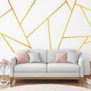 Hoolerry 24 Pcs Gold Wall Decals Peel and Stick 70.8 x 1.2 Inch Gold Tape for Wall Decor Metallic Line Adhesive Tile Stickers Mirror Stickers Graphic Tape for Home Crafts Decoration