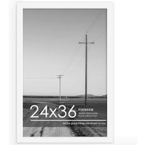 24x36 Poster Frame White, Poster Frames 24 x 36 inches or 24x36 Picture Frames with HD Plexiglass Durable and Scratch-proof for Horizontal or Vertical Wall Mounting, 1 Pack.