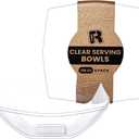 R-kay 6 Pack Extra Large Square Serving Bowl - 128 Ounce Plastic Serving Bowls For Entertaining - Clear Plastic Bowls For Salads And Snacks - Disposable Bowls For All Occasions