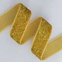YYCRAFT 5 Yards Glitter 5/8" Elastic Ribbon for Hair Ties Headbands (Gold) (1 Count (Pack of 1))