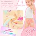 100% Cotton Girls Underwear Tagless Comfort Toddler Panties (6-Pack) (3T, Blue-unicorn-a23)