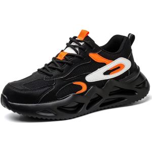 Steel Toe Shoes for Women Men Wide fit Indestructible Work Sneakers Safety Shoes Lightweight Slip Resistant Puncture Proof Composite Toe Shoe (1028black) 13/12