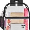 USPECLARE Clear Backpack for Stadium Approved 12612, Water proof Clear Bag for Stadium Events and Concert Work Sport Event (Black)