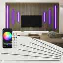 SHUNLEE 6 Pcs RGB WiFi Acoustic Wall Recessed Lighting, 2*40+2*24+2*16 in