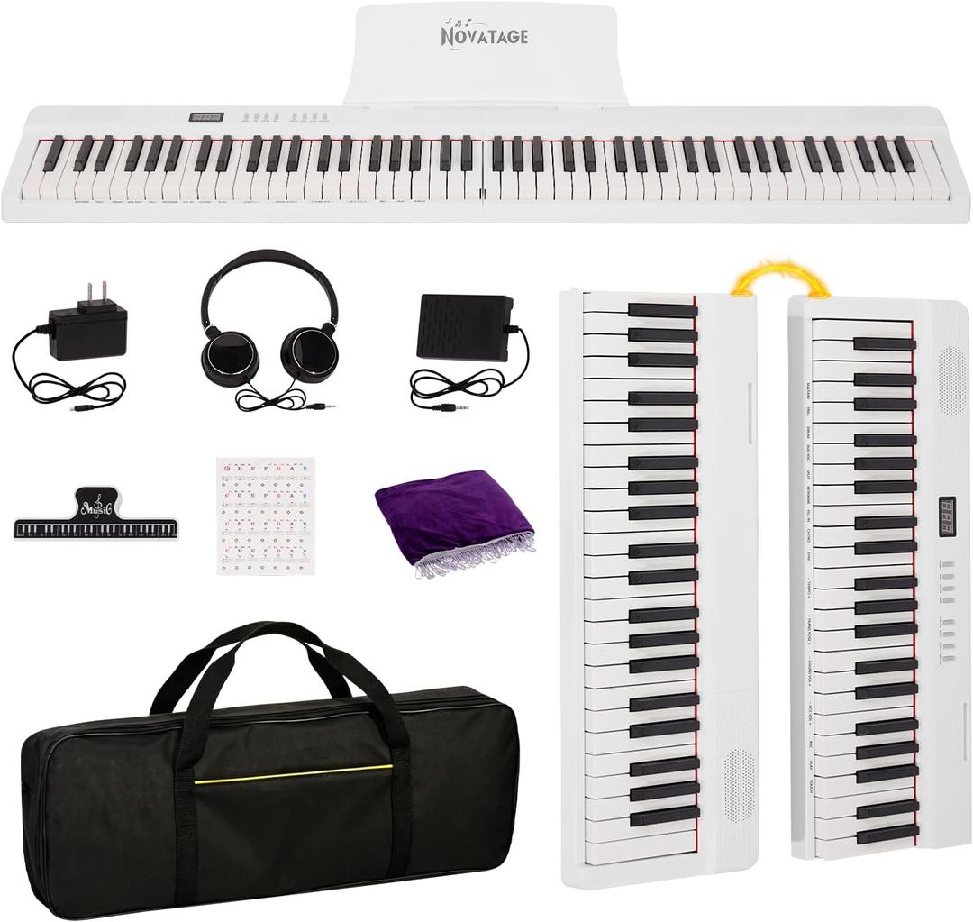 Magnetic Detachable Folding Piano Keyboard, 88 Key Semi-Weighted