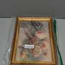 Framed Vintage Gold Ornate Blush Pink Roses Canvas Wall Art, Green Vase Bouquet French Country Rustic Still Life Oil Painting Poster Print, Wall Decor Artwork for Living Room Bedroom Home Decoration (16"L x 12"W)