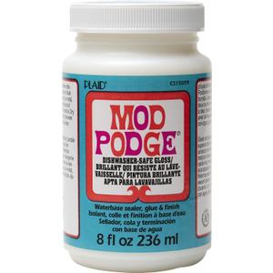 Mod Podge Dishwasher Safe Waterbased Sealer, Glue and Finish (8-Ounce), CS15059 Gloss, 8 Ounce (Clear)