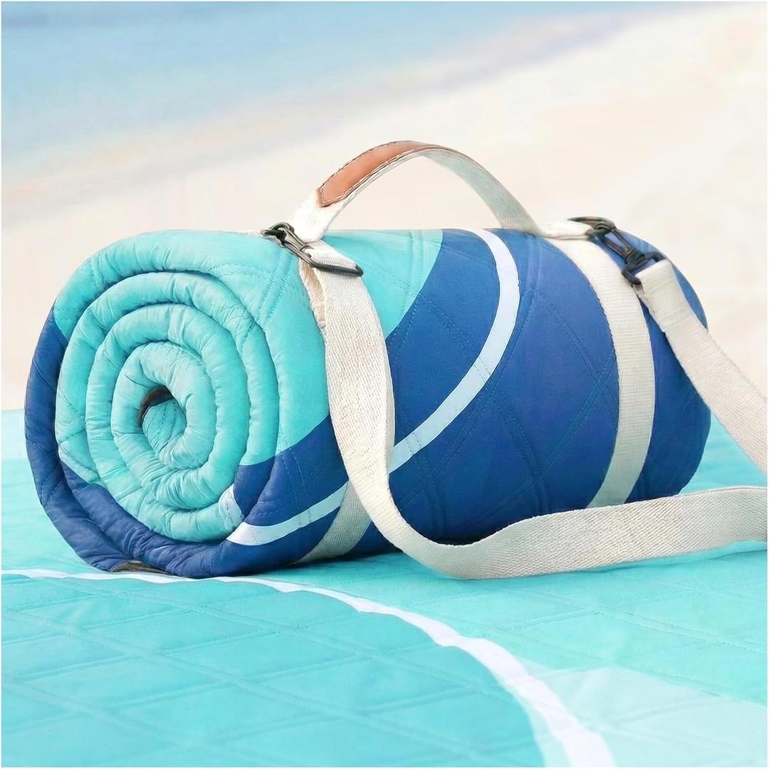 Waterproof Beach Blanket Picnic Outdoor Camping Mat Rug Oversized Extra Large Foldable Sandproof Sand Free Resistant Big XL Giant Towel Hawaii Honeymoon Essentials Women Summer Must Have Vacation Gift