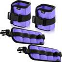 2 Pairs Ankle Wrist Weights for Land or Aquatic Exercise Aqua Cuffs Aqua Aerobics Fitness Bands for Ankle and Wrist Adjustable Weights for Swimming Pool Workout Equipment (1lb, Purple)