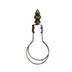 GY & CK® Antique Brass Clip On Lampshade Adapter Lamp Shade Light Bulb Clip Adapter Includes Decoration Finial, Spring Clip for Light Bulb