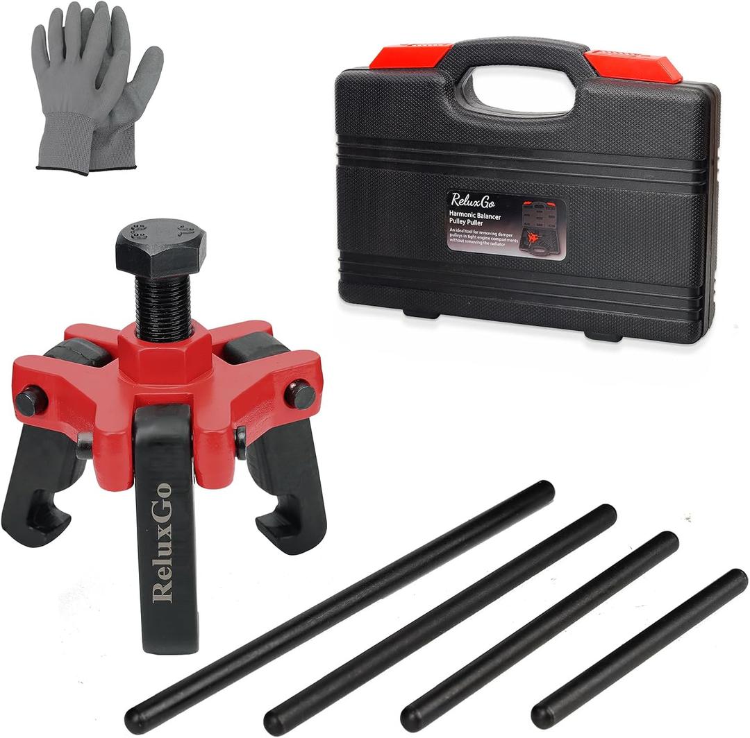 Harmonic Balancer Pulley Puller Set Adjustable 3-Jaw Puller Tool for Removing Harmonic Damper and Balancers Compatible with Chevy GM Chrysler Cadillac Ford ect