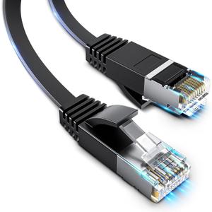 Tiktun Cat 6 Ethernet Cable, 100Ft Heavy Duty High Speed Internet Network Cable, Professional LAN Cable, 26AWG, 2000Mhz 40Gbps with Silver Plated RJ45 Connector, Shielded in Wall, Indoor&Outdoor