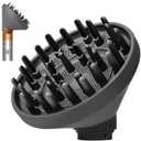 Upgraded Large Diffuser Attachment for Dyson Airwrap Styler HS01/HS05/HS08 - Converts to Hair Dryer, Fast Drying Wave & Curly & Thick, Heat Resistant Nylon Fiber Nozzle Attachments (Grey) (Black)