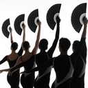 3 x Boots on The Ground Hand Fan for Line Dancing, Black Folding Fan for Stage Performance, Outdoor Events, Travel Casual Use, Stylish Lightweight Handheld Fan, Decorative Folding Hand Fan for Wall Decor