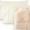 1000 TC Ivory King Pillowcases Set of 2 100% Egyptian Cotton Pillow Cases with Long Staple Cotton & Sateen Weave, Silky Soft Hotel - Like Bed Pillow Covers for Comfy Sleeping, Snug Fit