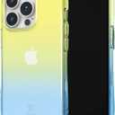 iFace Ombre Clear Case with Grip for iPhone 14 Pro (6.1") [Look in Lolly Series] Shockproof Transparent Gradient Color Protective Cover [Drop Tested] [Wireless Charging Compatible] - Lemon Sapphire