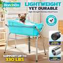 Foldable Dog Bath Tub, Portable Dog Washing Bathing Station with Adjustable Height, Stainless Frame
