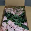 50 PCS Roses Artificial Flowers, Fake Roses with Stem Realistic Blush Silk Rose for DIY Wedding Bouquets Table Centerpieces Arrangements Baby Shower Birthday Home Decor Valentines Day Gift for Her